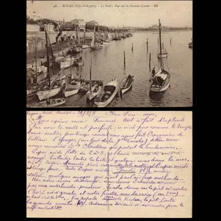 Carte postale 17 - Royan - Le Port - Vue sur la grande Conche Certifié