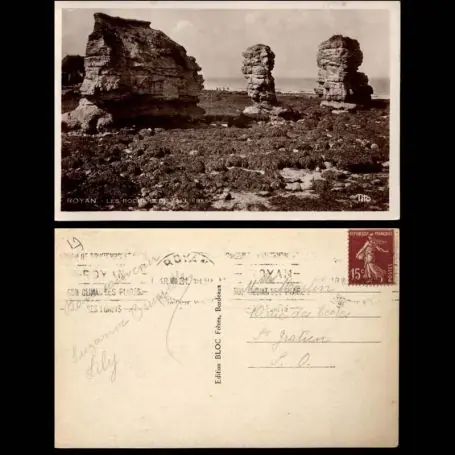 Carte postale 17 - Royan - Les rochers de Vallieres Original