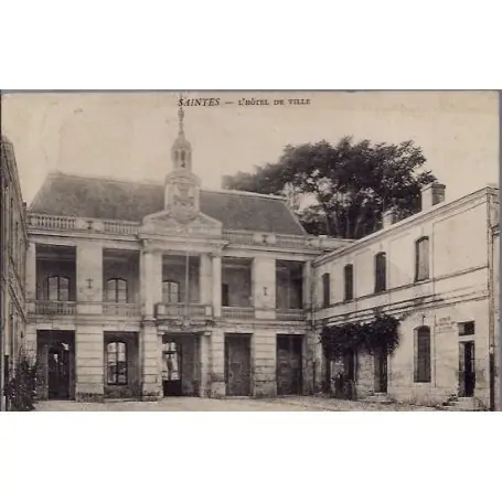 Carte postale 17 - Saintes - Hotel de Ville - Voyage - Dos divise... Retour Gratuit
