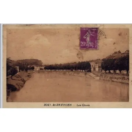 Paiement Sécurisé Carte postale 17 - St Savinien - Les quais - Voyage - Dos divise...