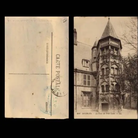 Carte postale 18 - Bourges - La cour du petit lycee Exclusif