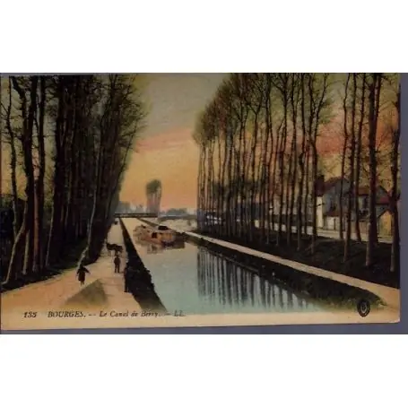 Exclusif Carte postale 18 - Bourges - Le canal de Berry - Voyage - Dos divise...