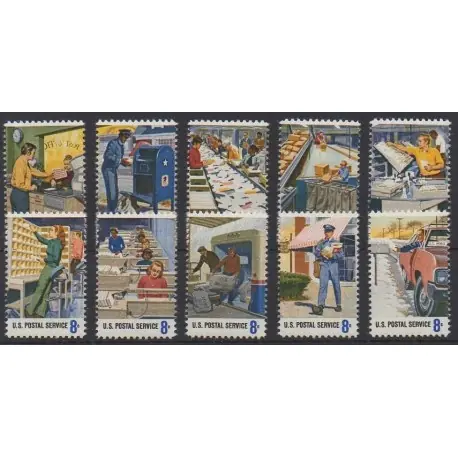 Nouveauté États-Unis - 1973 - No 982/991 - Service postal