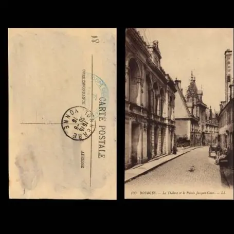 Carte postale 18 - Bourges - Le theatre et le palais Jacques Coeur Satisfait Ou Remboursé