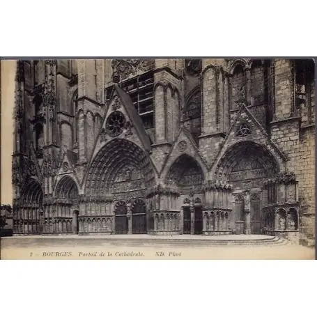 Carte postale 18 - Bourges - Portail de la cathedrale - Non voyage - Dos divise... Offre Limitée