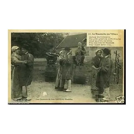 Acheter En Ligne Carte postale 18 - Chanson de J. Rameau - Le dimanche au village