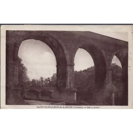 Nouveauté Carte postale 19 - Saint-Pantaleon-de-Larche - Les 2 ponts - Voyage - Dos divise...