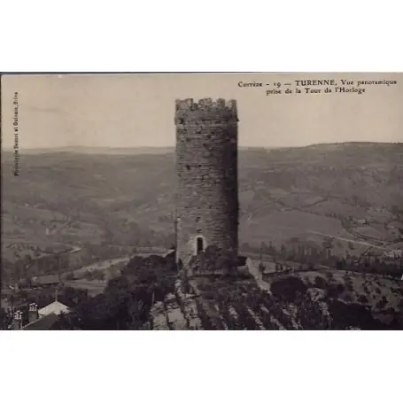 Achat Immédiat Carte postale 19 - Turenne - Vue panoramique prise de la Tour de l' Horloge - Voyage - Dos...