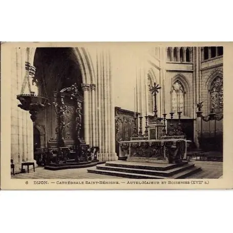 Livraison Gratuite Carte postale 21 - Dijon - Cathedrale Saint-Benigne - Autel Majeur et Boiseries ( XVIIeme si