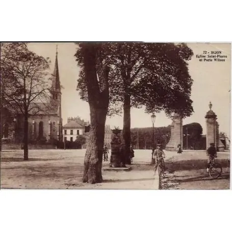 Carte postale 21 - Dijon - Eglise Sain-Pierre et Porte Wilson - Non voyage - Dos divise Retour Gratuit