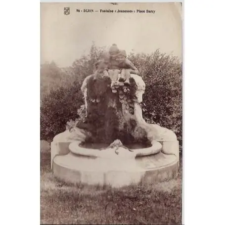 Certifié Carte postale 21 - Dijon - Fontaine jeunesse" Place Darcy - Non voyage - Dos divise"""