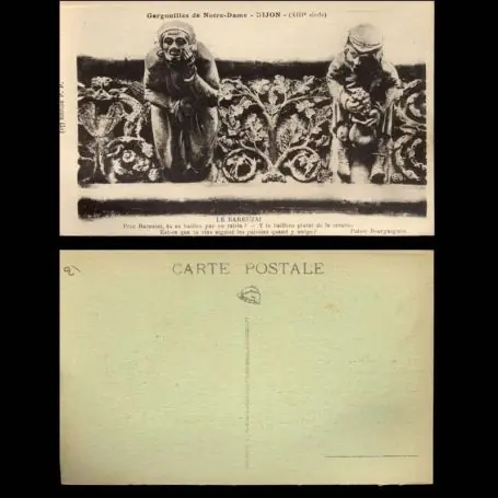 Carte postale 21 - Dijon - Gargouilles de Notre dame - Le Bareuzai Populaire