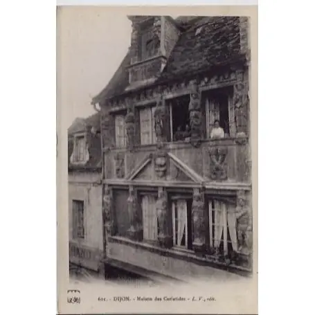 Carte postale 21 - Dijon - Maison des Cariatides - Non voyage - Dos divise Paiement Sécurisé