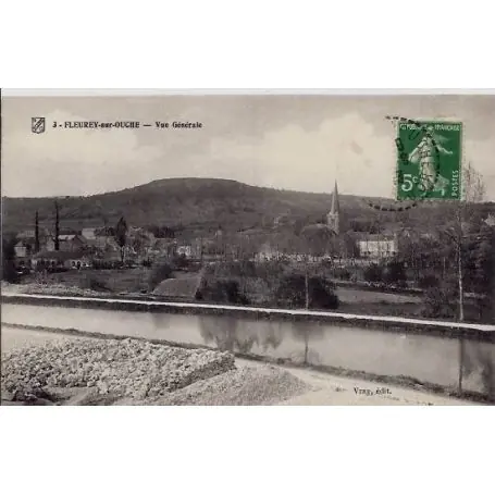 Carte postale 21 - Fleurey-sur-Ouche - Vue generale - Voyage - Dos divise Remise
