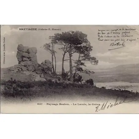 Carte postale 22 - Bretagne - Paysage breton - La lande, la greve - Voyage - Dos non divise Petit Prix