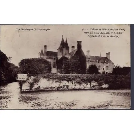 Carte postale 22 - Entre le val-Andre et Erquy - Chateau de bien-Assis - Voyage - Dos divi... Artisanat