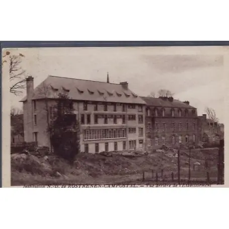 Carte postale 22 - Institution N-D de Rostrenen-Campostal - Vue arriere de l'etablissement... Tendance
