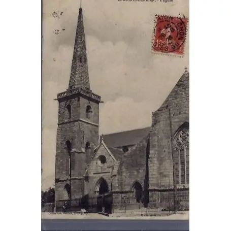 Remise Carte postale 22 - La roche-Derrien - L 'eglise - Voyage - Dos divise...