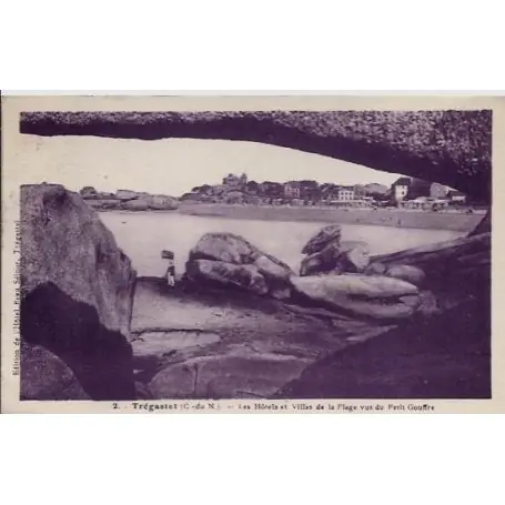 Garantie Incluse Carte postale 22 - Tregastel - Les hotels et villas de la plage vus du petit gouffre - Voyag