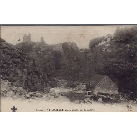 Fait Main Carte postale 23 - Crozant - Vieux moulin sur la Cedelle - Non voyage - Dos non divise...