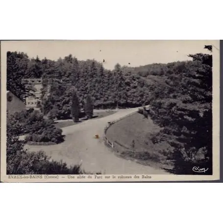 Carte postale 23 - Evaux-les-Bains - Une allee du parc sur le ruisseau des Bains - Non vo... Meilleure Vente