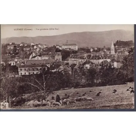 Exclusif Carte postale 23 - Gueret - Vue generale - cote Est - Voyage - Dos divise...