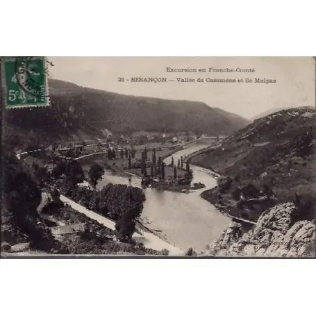 Affaire À Saisir Carte postale 25 - Besancon - Vallee de Casamene et Ile Malpas - Voyage - Dos divise...