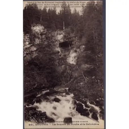 Offre Limitée Carte postale 25 - Mouthe - La source du Doubs et le Belvedere - Voyage - Dos divise...