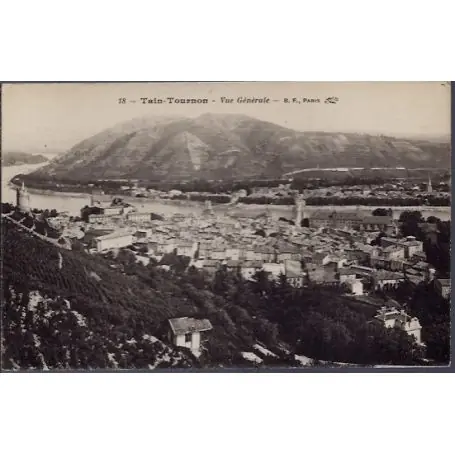 Expédition Rapide Carte postale 26 - Tain-Tournon - Vue generale - Voyage - Dos divise...