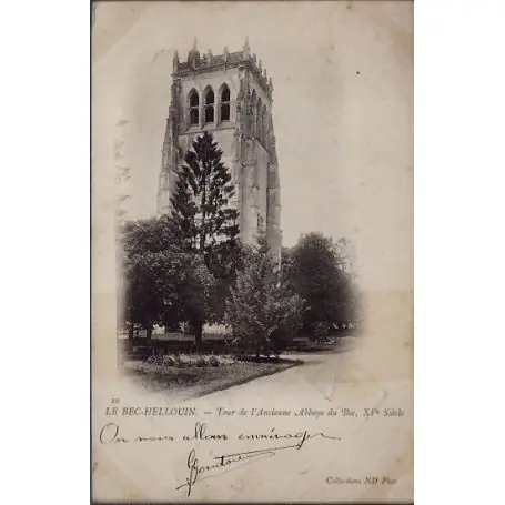 Carte postale 27 - Le Bec-Hellouin - Tour de l' ancienne Abbaye du Bec, XVeme siecle - Vo... Meilleur Choix