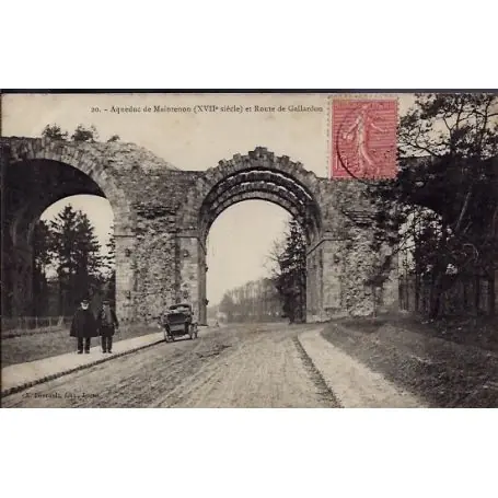 Carte postale 28 - Aqueduc de Maintenon XVIIeme siecle et route de Gallardon - Voyage - D... Quantité Limitée