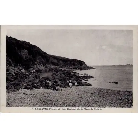 Satisfait Ou Remboursé Carte postale 29 - Carantec - Les rochers de la plage du Kelenn - Non voyage - Dos divise...