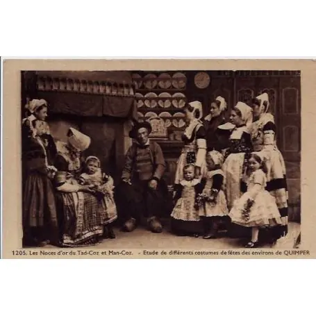 Carte postale 29 - Environ de Quimper - Les noces d'or du Tad-Coz et Man-Coz - Etude de diff Prix Choc