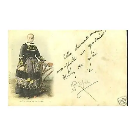 Carte postale 29 - Jeune fille de Quimper en costume Expédition Rapide