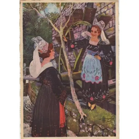 Carte postale 29 - Jeunes filles de Pont-Aven par Homualk Édition Limitée