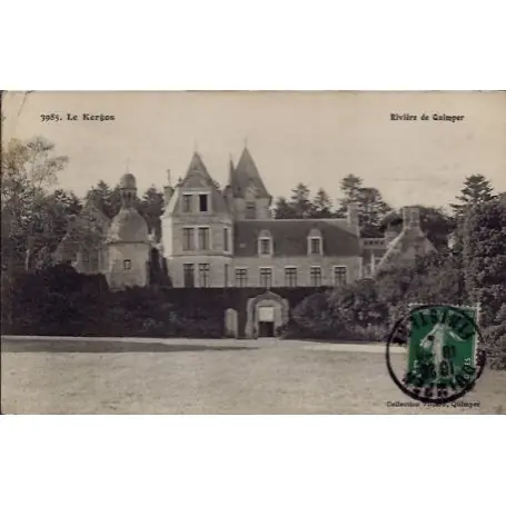 Carte postale 29 - Le Kergos - Riviere de Quimper - Voyage - Dos divise... Top Qualité