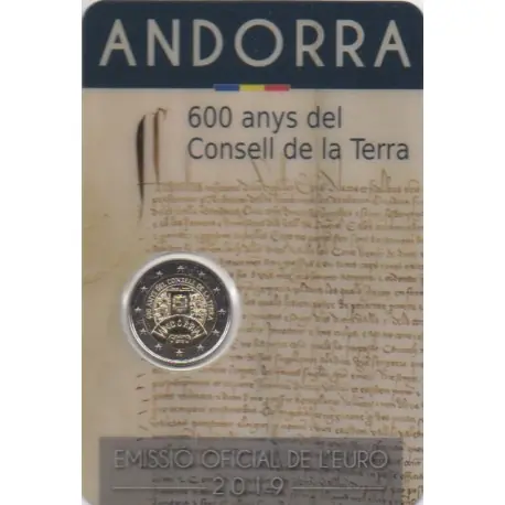 2 euro commémorative - Andorre - 2019 - 600 ans du conseil de la terre Nouvel Arrivage