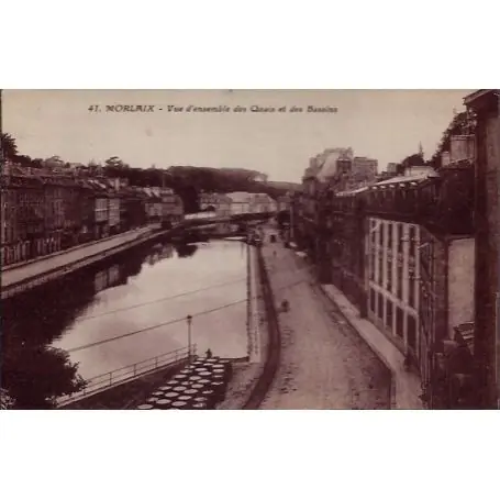 Prix Cassé Carte postale 29 - Morlaix - Vue d'ensemble des quais et des bassins - Non voyage - Dos d...