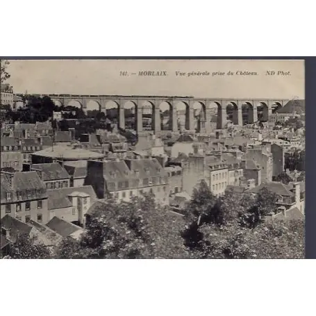 Carte postale 29 - Morlaix - Vue generale prise du chateau - Voyage - Dos divise... Achat Immédiat