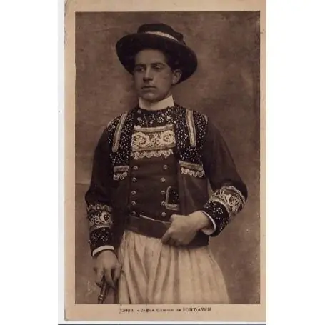 Carte postale 29 - Pont-Aven - Jeune homme de Pont-Aven - Voyage - Dos divise Produit De Marque