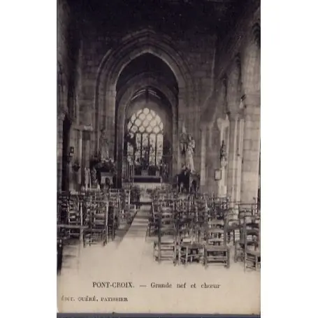 Carte postale 29 - Pont-Croix - Grande Nef et choeur - Non voyage - Dos divise... Fait Main