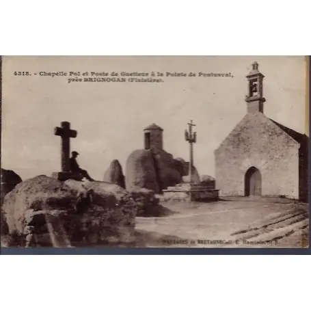 Expédition Rapide Carte postale 29 - Pres Brignogan - Chapelle Pol et poste de Guetteur a la pointe de Pont...