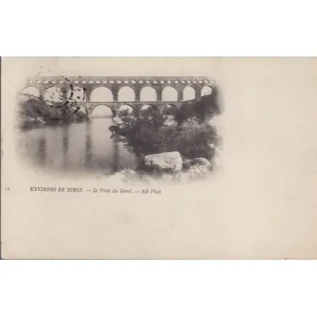 Fait Main Carte postale 30 - Environs de Nimes - Pont du Gard