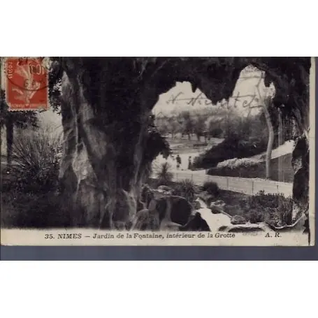 Gros Lot Carte postale 30 - Nimes - jardins de la Fontaine - interieur de la grotte - Voyage - Dos...