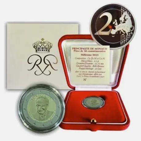 Original 2 euro commémorative - Monaco - 2023 - Le centenaire de la naissance du Prince Rainier III - BE