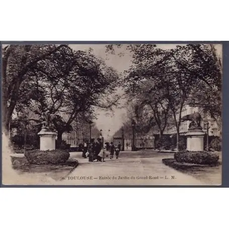Marque Carte postale 31 - Toulouse - Entree du jardin du Grand-Rond - Voyage - Dos divise...
