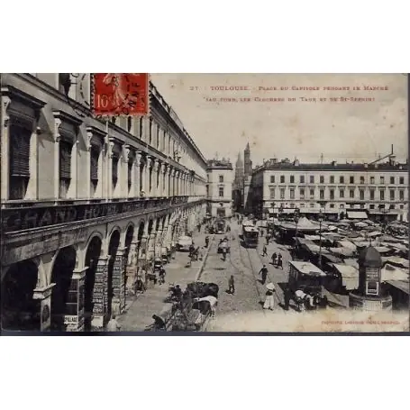Top Qualité Carte postale 31 - Toulouse - Place du Capitole pendant le marche - Voyage - Dos divise...