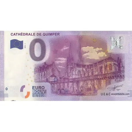 Billet souvenir - 29 - Cathédrale de Quimper - 2016 Certifié