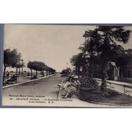 Offre Exclusive Carte postale 33 - Arcachon - le boulevard-promenade et ses palmiers - Non voyage - Dos d...