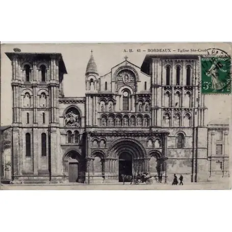 Premium Carte postale 33 - Bordeaux - Eglise Ste-Croix - Voyage - Dos divise